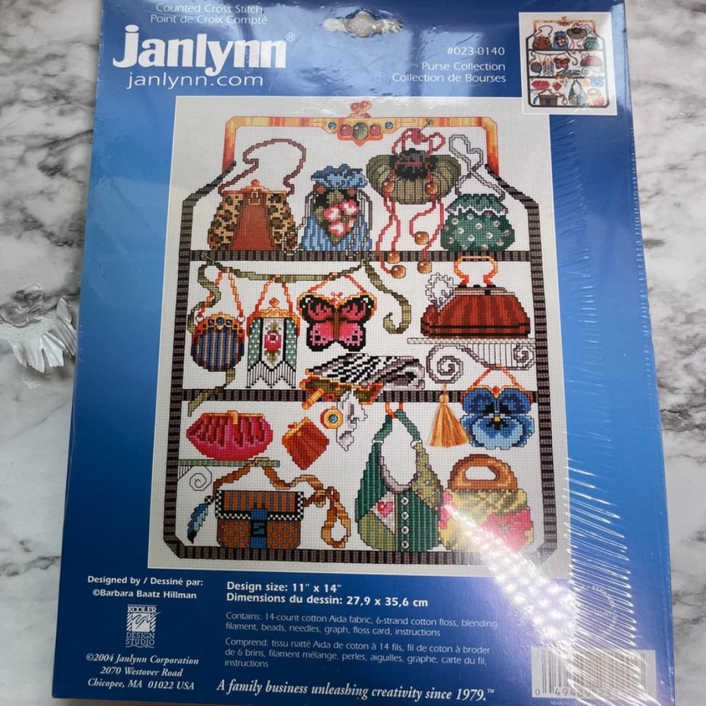 Colorful Janlynn Purse Collection Counted Cross Stitch Kit 11x14